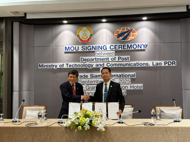 MOU SIGNING CEREMONY between Department of Post Ministry of Technology and Communications, Lao PDR and Tradesiam International